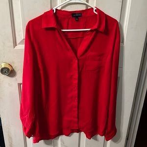 women’s red blouse